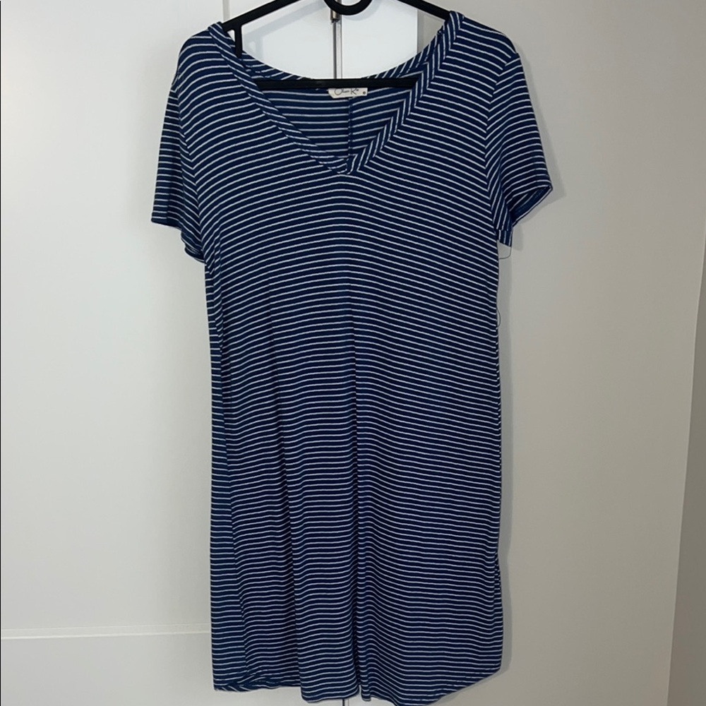 Olivia Rae Blue and White Striped Dress